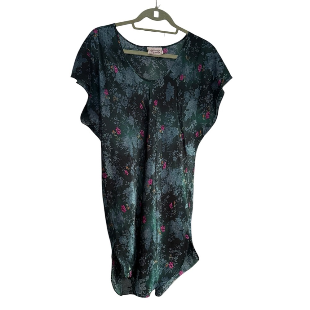 California Dynasty Vintage Floral Silky Cover Up Size Medium